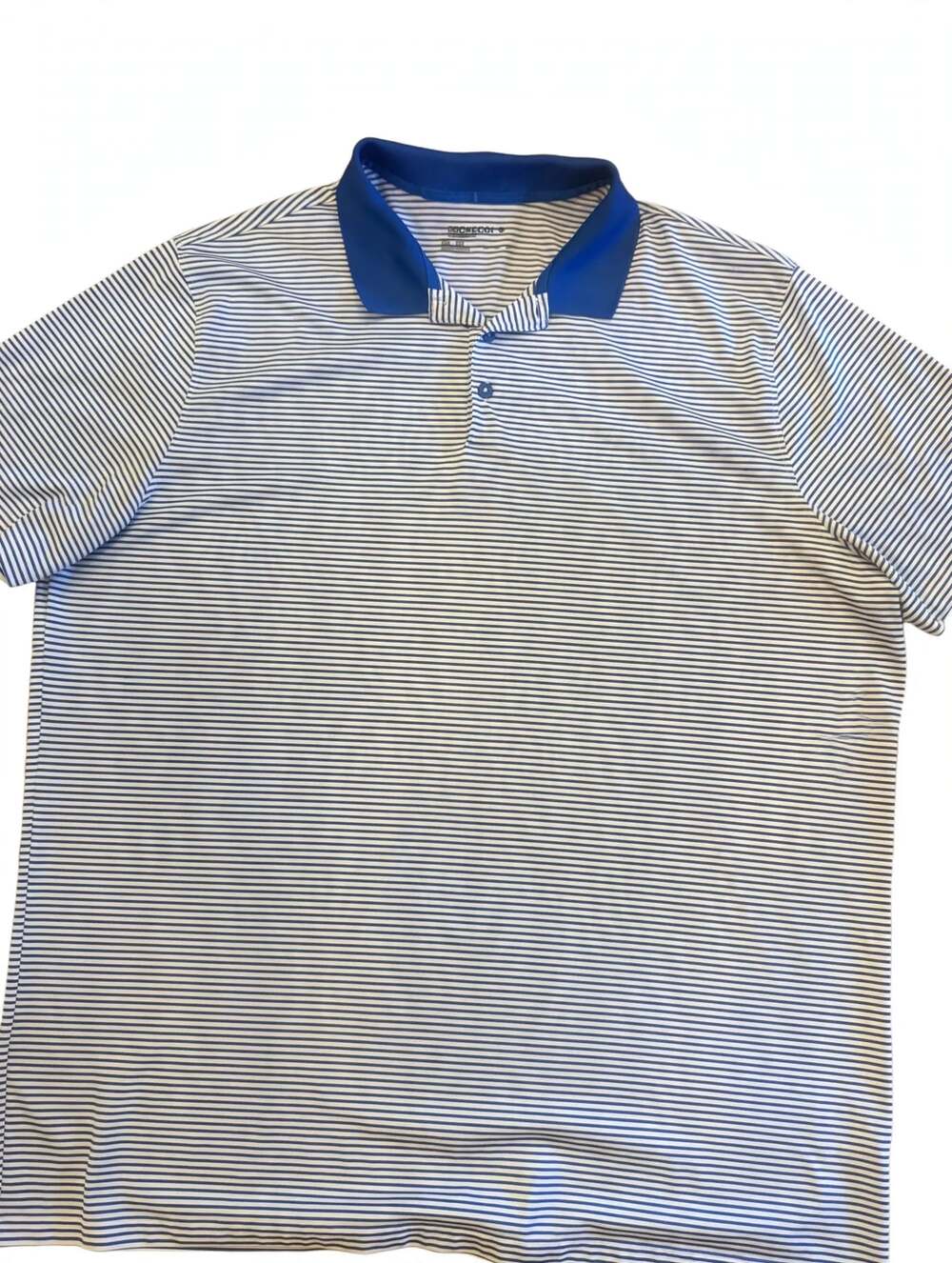Nike Golf Blue and White Striped Dri-Fit Polo Shirt 2X